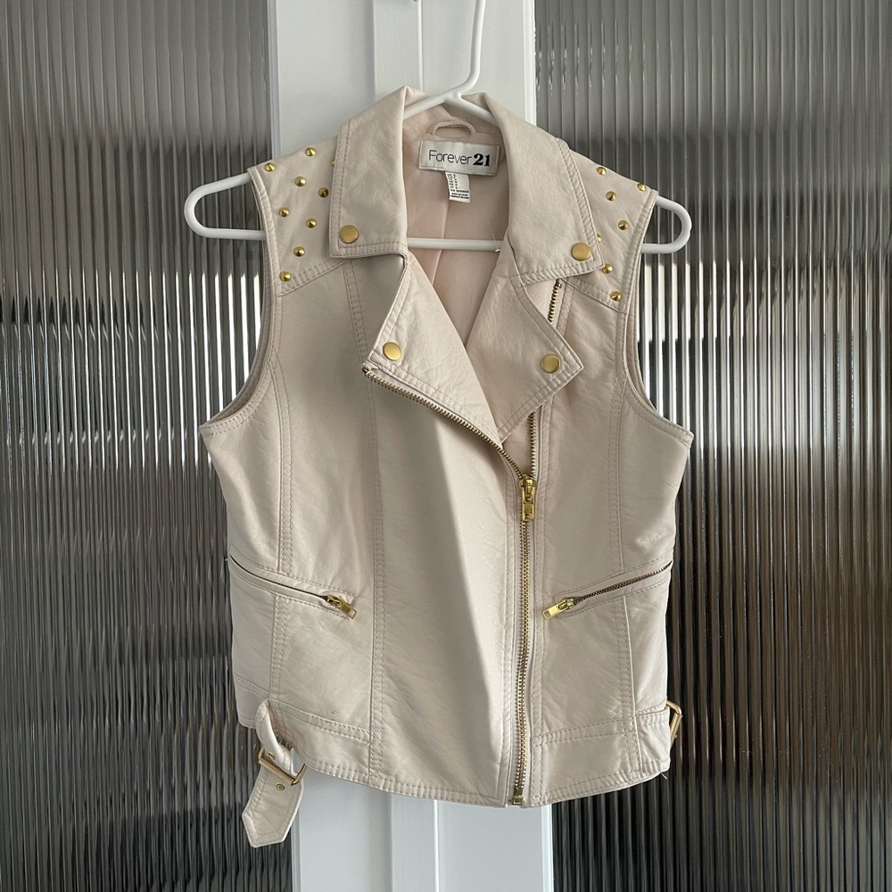 Faux leather vest
